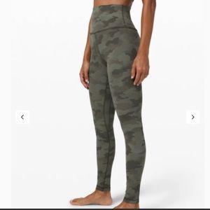 Lululemon Align Leggings. 28” Size 4. Color: Heritage 365 Camo Green